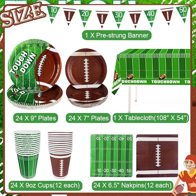 Football Party Supplies 98pcs Football Themed Party Decorations