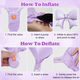 Purple Bow Birthday Decorations, Purple Happy Birthday Banner with