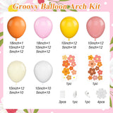 Daisy Balloon Garland Arch Kit,Retro Orange Yellow Pink Boho Balloon