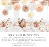 NICROHOME EUR Wedding Decorations, 12 PCS Ivory Champagne Tissue