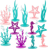 24 Pcs Mermaid Birthday Decorations Felt Table Centerpiece Under the