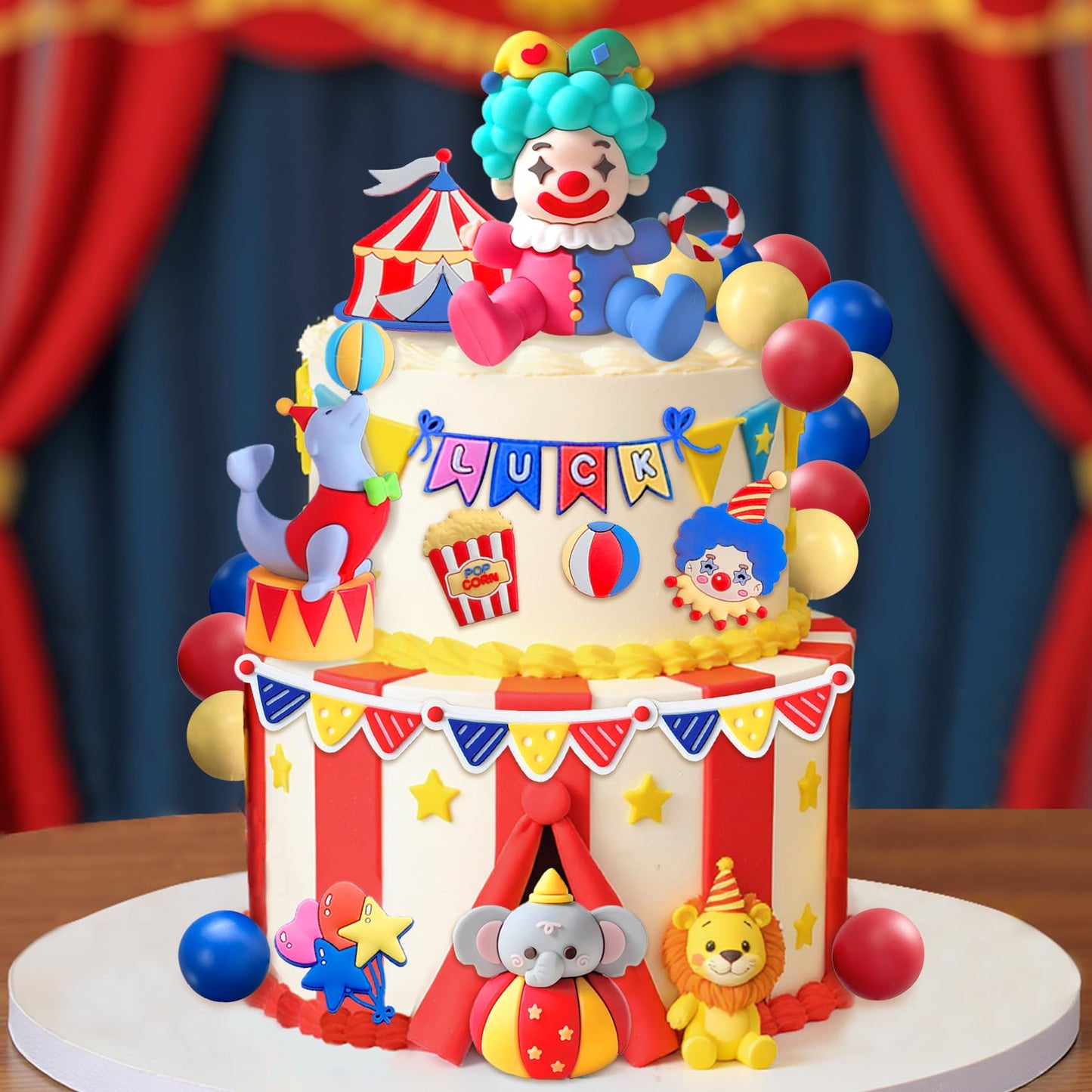 Knana 27Pcs Circus Cake Toppers Circus Cake Decorations Circus Theme