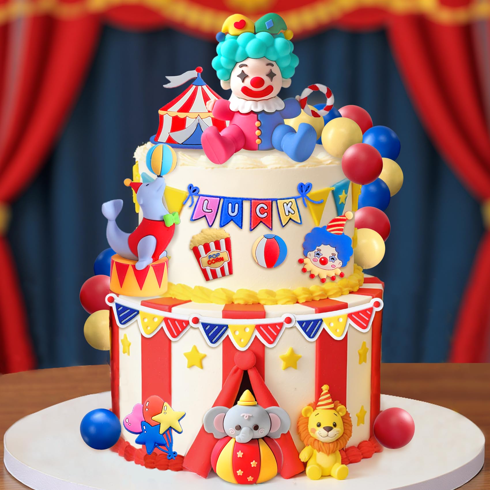 Knana 27Pcs Circus Cake Toppers Circus Cake Decorations Circus Theme