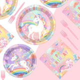 96 Pcs Happy Birthday Party Decorations Tableware Set Unicorn