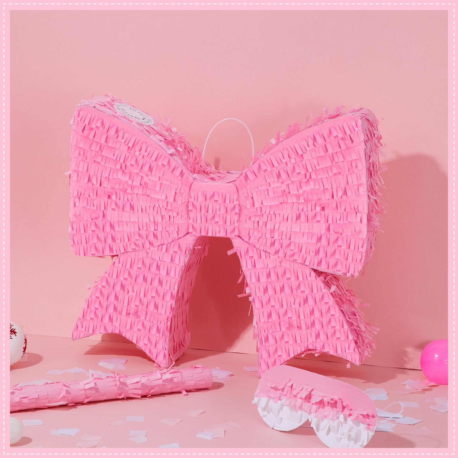 Hungdao Pink Bow Piñata for Girl Birthday Party Decorative Bowtie