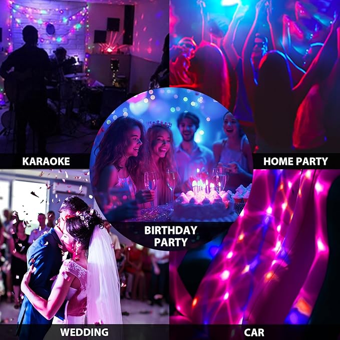 NEQUARE Disco Ball DJ Party Lights Sound Activated with Remote #3