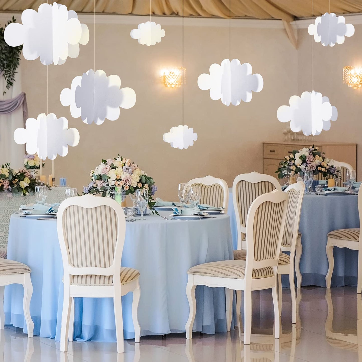 8 Pcs 3D Cloud Decoration Hanging for Ceiling Game Themed Party