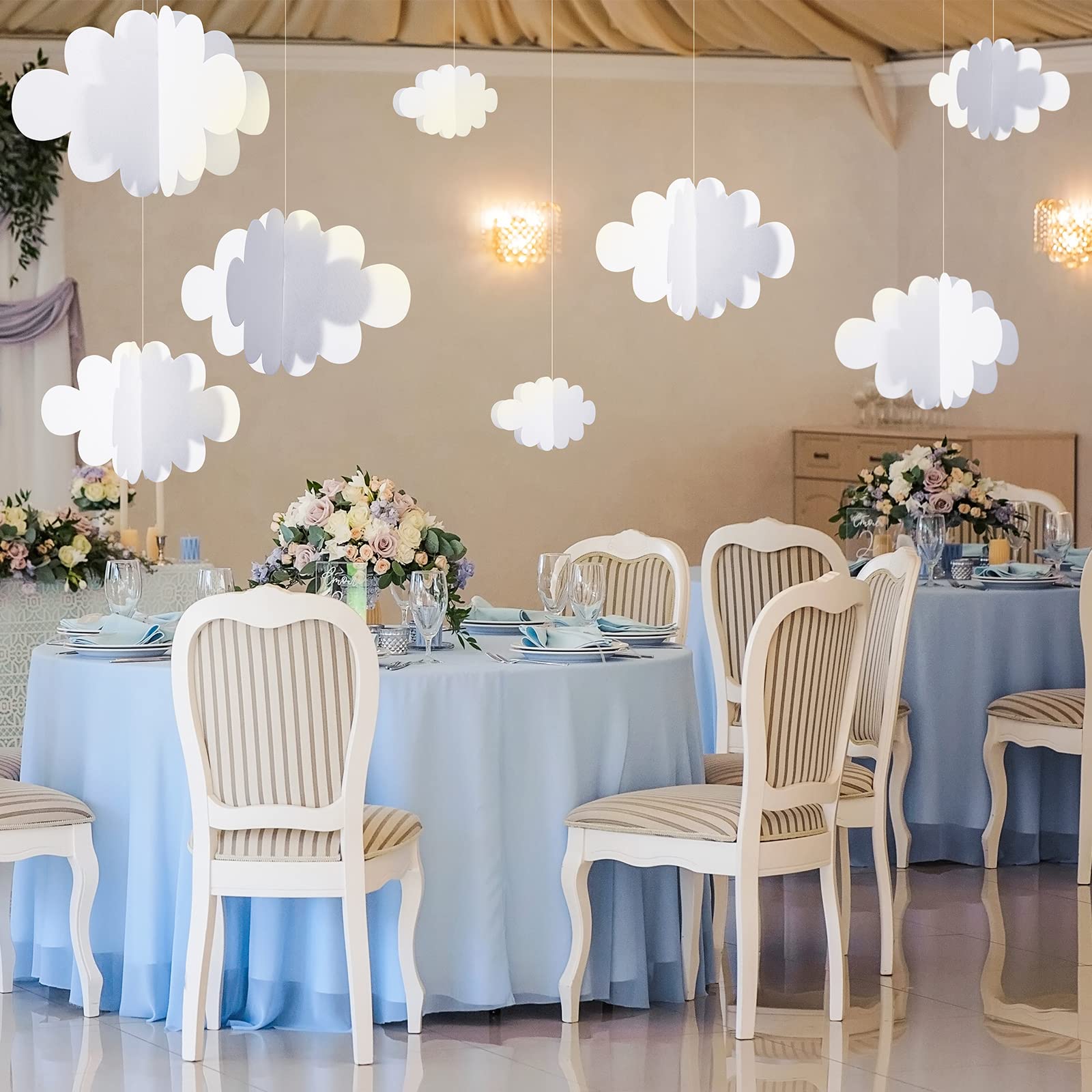 8 Pcs 3D Cloud Decoration Hanging for Ceiling Game Themed Party