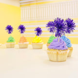 Gyufise 30Pcs Foil Firework Cupcake Toppers Sparkle Tinsel Cake #14