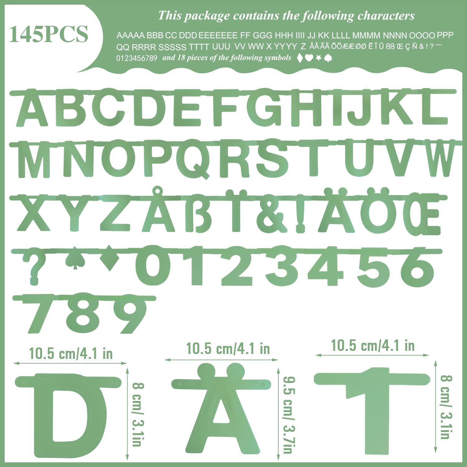 SUNBEAUTY 146 Pcs Sage Green DIY Make Your Own Banner Customizable