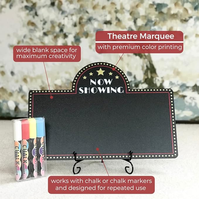Movie Night Decorations Chalkboard Kit for Movie Theme Parties 1