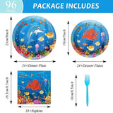 96 Pcs Ocean Under the Sea Plates and Napkins Party Supplies Ocean