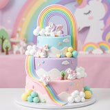 17Pcs Rainbow Unicorn Cake Toppers Unicorn Birthday Cake Decorations