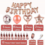 Rose Gold Birthday Balloons Party Decorations Set 38 Pack Party