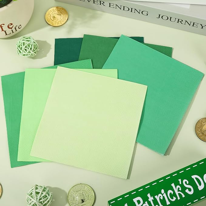 Whaline 120 Sheet St. Patrick's Day Cocktail Napkin 2 Ply Gradient