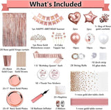 Party spot! 253 Pcs Birthday Decorations For Women Rose Gold Party