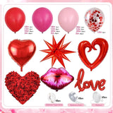 363PCS Valentines Day Balloon Arch Kit with 200 Rose Petals Heart