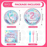 Grencian 96PCS Mermaid Birthday Party Decorations Mermaid 2nd