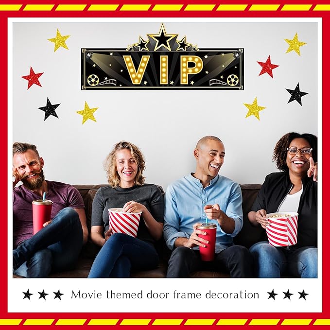 32 Pcs VIP Party Decoration VIP Door Entrance Star Sign Movie Night