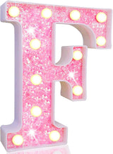 Pooqla LED Marquee Letter Lights, Light Up Pink Letters Glitter #15