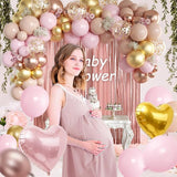 157PCS Rose Gold Balloon Garland Arch Kit with Fringe Curtain for