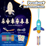 12PCS Rocket Wind Chime Kit for Kids Make Your Own Space