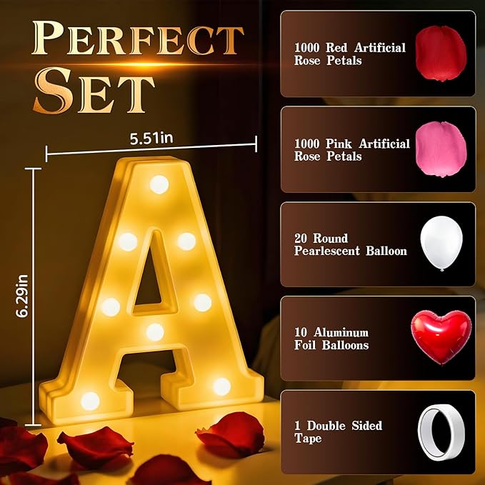 Engagement Party Decorations Engaged LED Light Up Letters With Rose