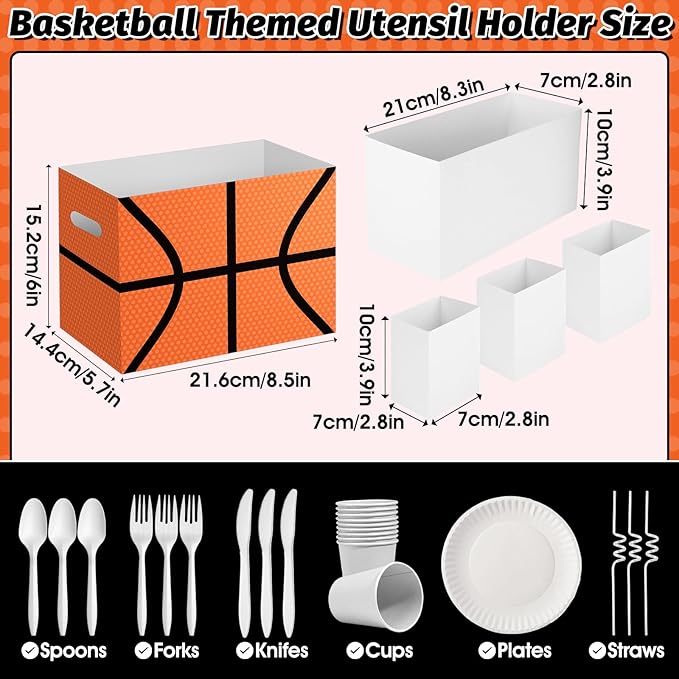 2PCS Basketball Utensil Holder Paper Utensil Caddy for Basketball