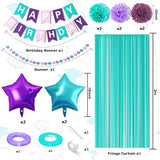 Mermaid Birthday Decorations Purple Teal Blue Party Decorations for