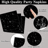 200Pcs Stars Birthday Party Decorations Galaxy Plates and