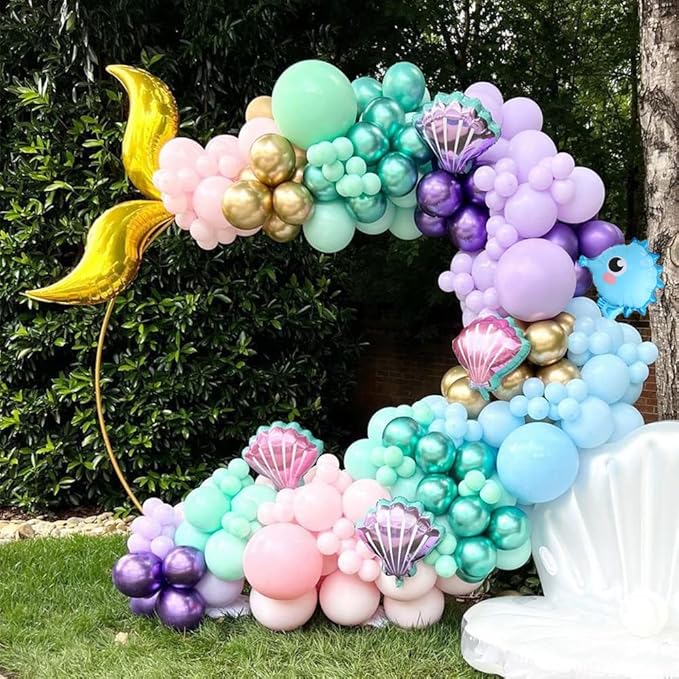 Mermaid Balloon Garland Kit 125pcs Under The Sea Balloons Mermaid