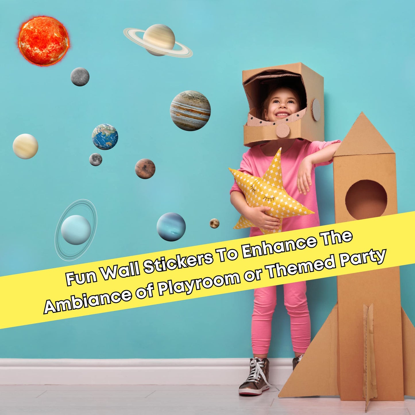 Space Balls Flashcards & Wall Stickers, Planet Toys For Kid 8-10,