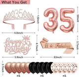 35th Birthday Decorations for Women 32PCS 35th Birthday Party