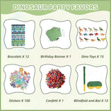 Dinosaur Piñata Party Set 132 Pieces with Hitting Stick Confetti