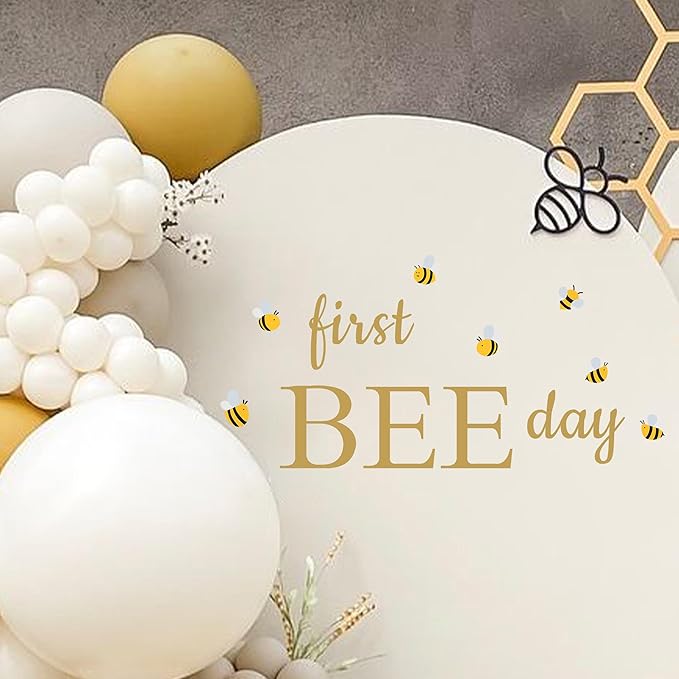 First Bee Day Decal Bee Themed First Birthday Party Decoration