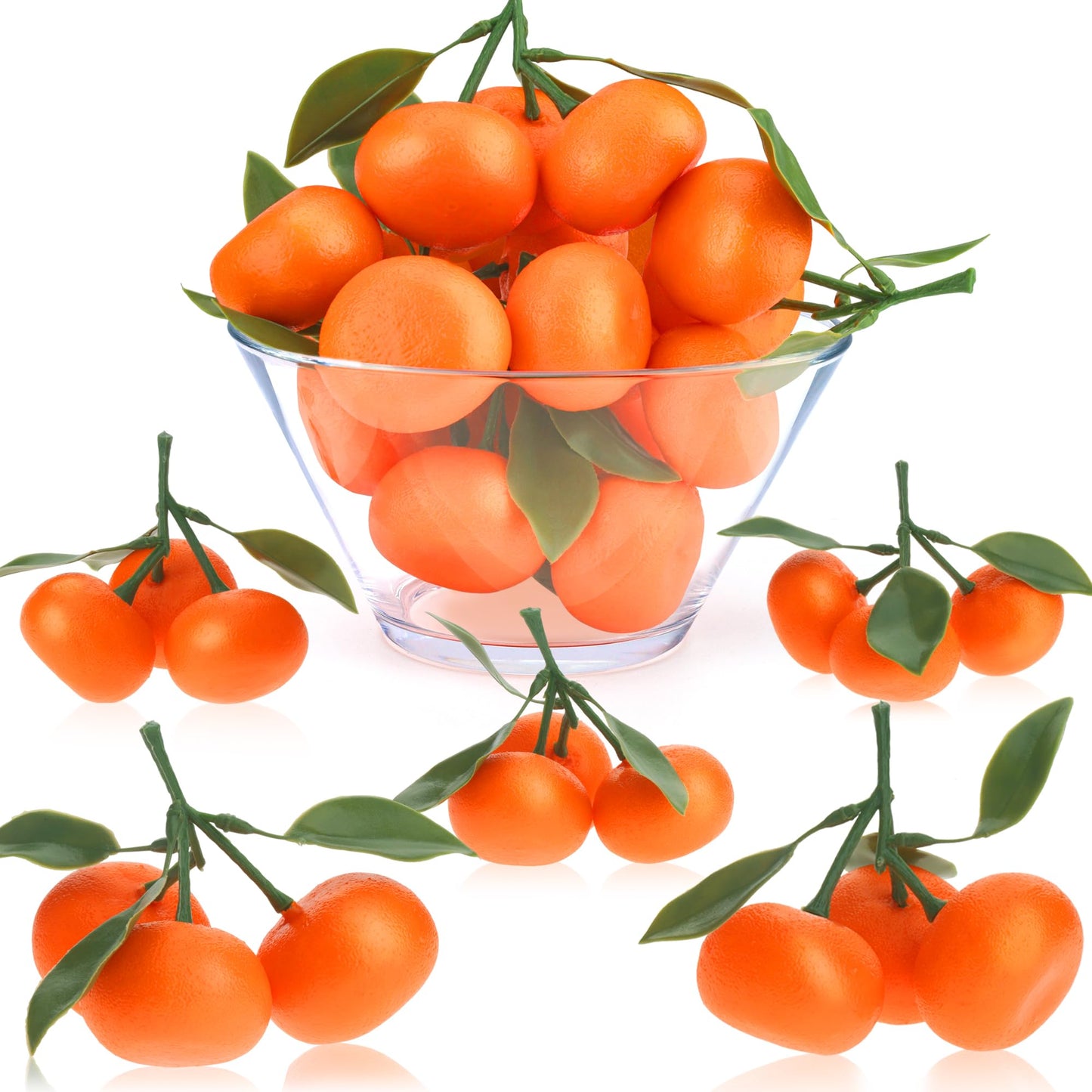 Gresorth Artificial Mini Bunch Orange Decoration Lifelike Tangerine