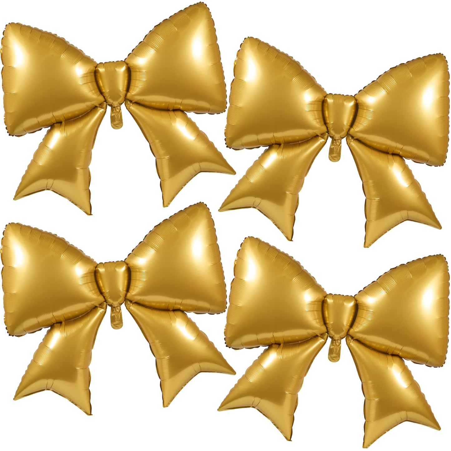 Simgoing 4 Pcs 39 Inch Jumbo Christmas Gold Bow Balloons Giant Bow