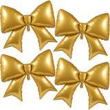 Simgoing 4 Pcs 39 Inch Jumbo Christmas Gold Bow Balloons Giant Bow