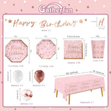 Rose Gold Birthday Party Supplies Disposable Paper Plates Napkins