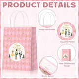 24 Pcs Pink Christmas Party Favors Gift Goodie Bags with Handles