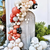 Halloween Balloon Arch Garland Kit Black Retro Orange White Black