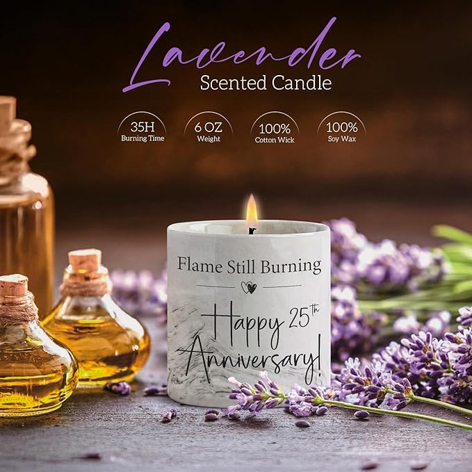 25th Anniversary Candle 25th Wedding Anniversary Present for Couple