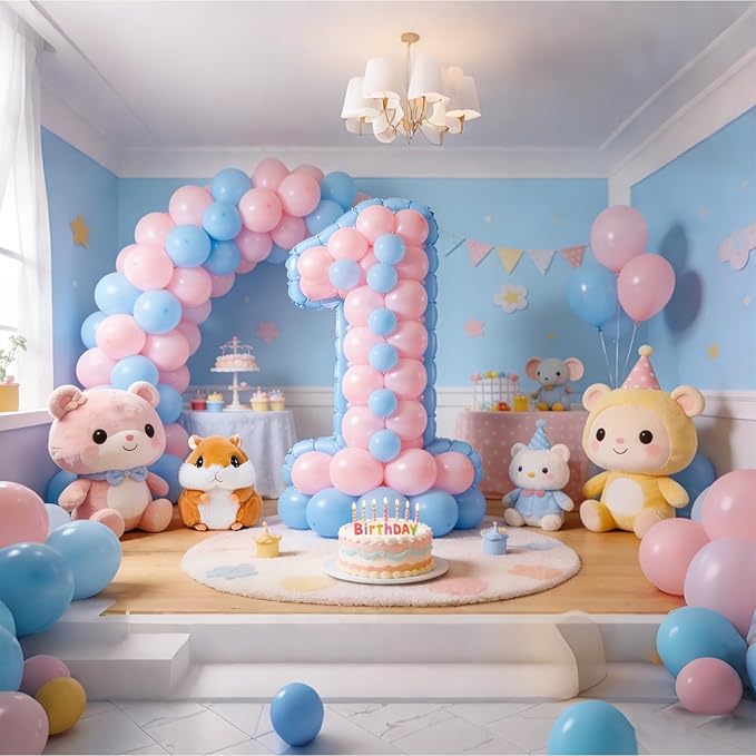 Gender Reveal Balloons 100 Pcs 12 Inch Pink and Blue Balloons for