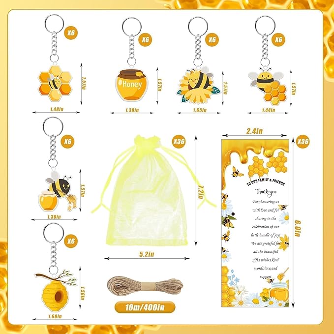145 Pieces Bee Baby Shower Favors for Guest Honeycomb Ballpoint Pens