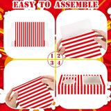 20 Pcs Movie Night Supplies Red Stripe Movie Night Paper Snack Trays