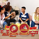 168pcs Red Football Party Supplies Touch Down Plates Napkins