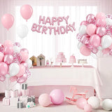 Light Pink and White Balloons, 60pcs 12inch Pearl Light Baby Pink