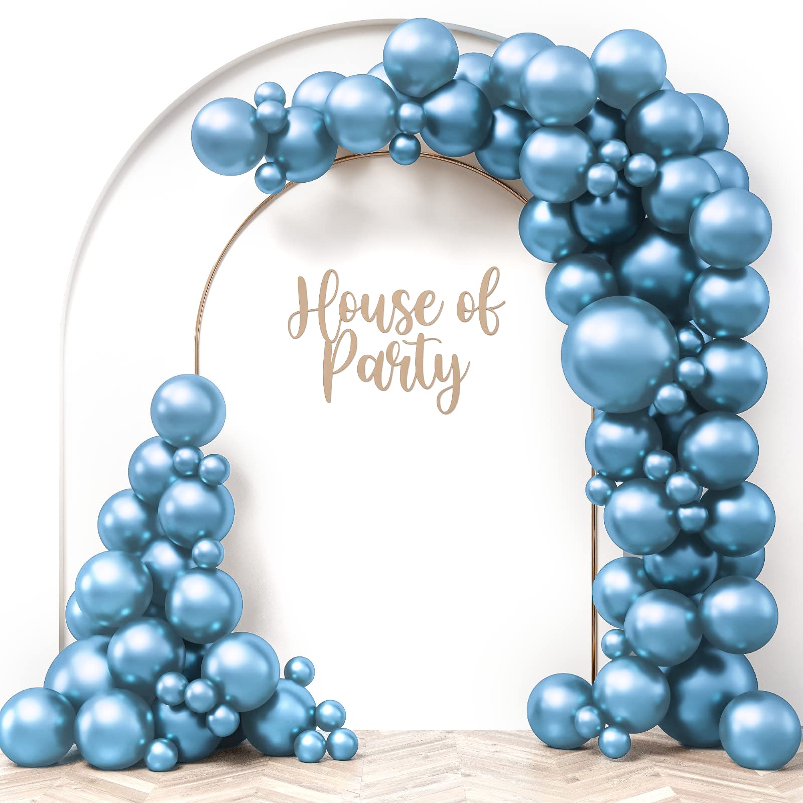 HOUSE OF PARTY Metallic Blue Balloons - Blue Balloon Garland, 5/12/18