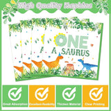96Pcs One A Saurus Birthday Party Plates and Napkins Dinosaur First
