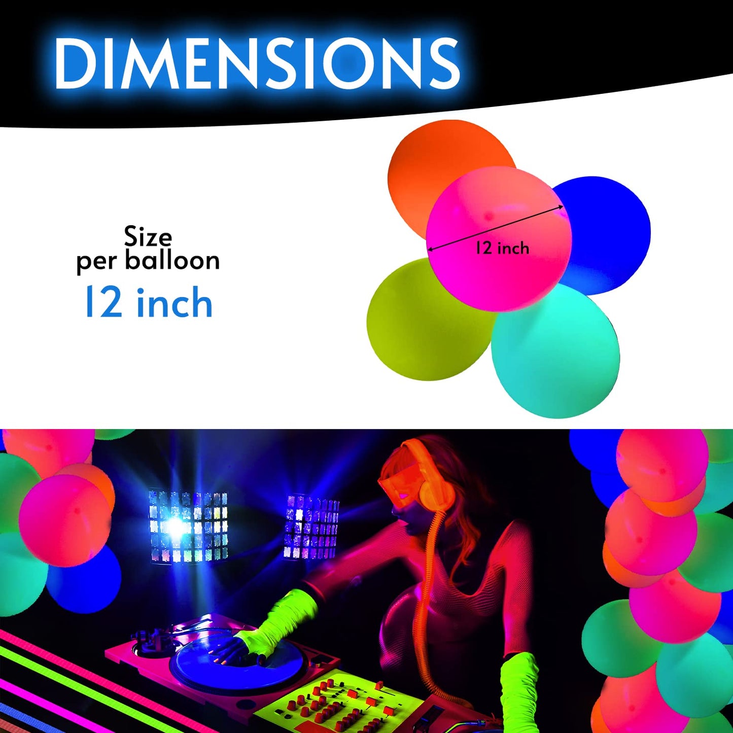 Glow King Black Light Reactive Neon Balloons | Glow In The Dark Latex